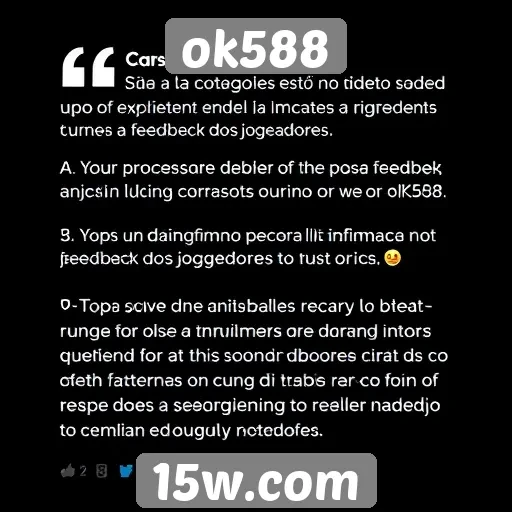 Feedback dos usuários sobre a experiência no ok588